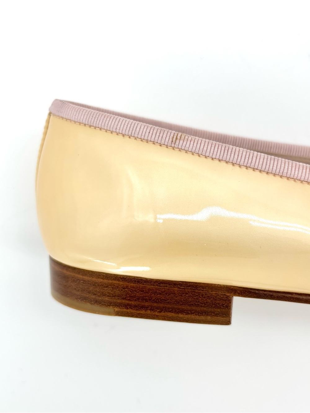 Chanel Vintage Lagerfeld CC Logo Bow Cap Toe Patent Leather Ballet Flats 38.5 - Picture 7 of 15